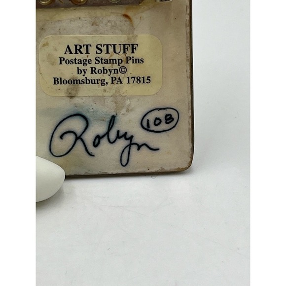 Art Stuff by Robyn 1958 Gardening & Horticulture Postage Stamp Brooch - Picture 7 of 10